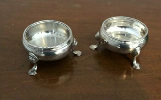Antique Georgian Sterling Silver Table Salts London 1763 D&r Hennell