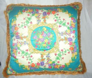 Vintage Atelier Versace Italy Floral Pillow 18 " X18 " 1