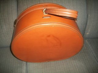 Vintage Samsonite Hat Box Vintage Luggage Train Case - Brown Leather 2