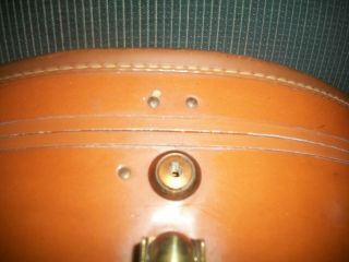 Vintage Samsonite Hat Box Vintage Luggage Train Case - Brown Leather 5