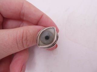 Fine 9ct/9k Gold & Silver Eye Ring,  375,  925