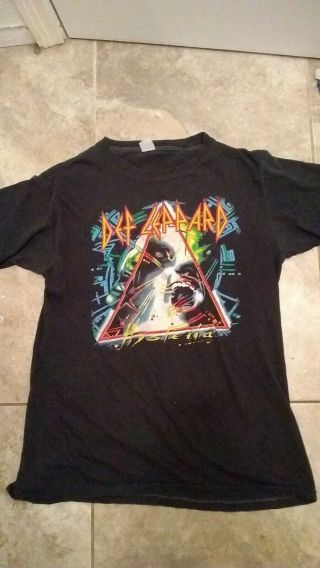Def Leppard Vintage 1987 Hysteria Tour T Shirt Xl 80’s Metal Rock Tee Paper Thin