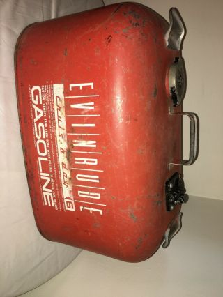 Vintage Evinrude Cruis - A - Day 6 Gallon Steel Gas Outboard Motor Fuel Tank