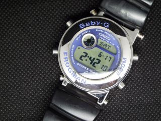 Vintage Casio Digital Watch Bgw - 100 Baby G G - Shock 200m Frogman Diver Scuba