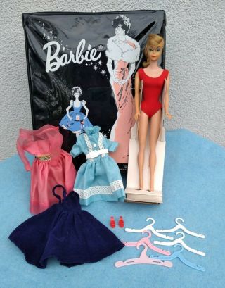 Vintage Swirl Ponytail Barbie 1960’s In Suitcase,  Clone Premier Dresses