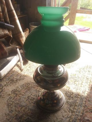 Antique Vintage B&h Oil Lamp With Glass Bradley & Hubbard