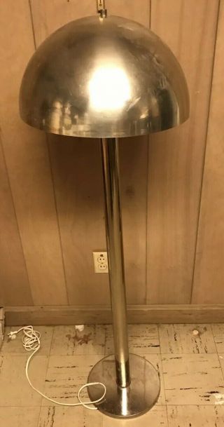 Vintage Mid Century Chrome Mushroom Floor Lamp