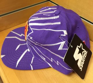 Vintage 90 ' s Starter NBA Phoenix Suns Snap Back Snapback Hat Cap Lightning Bolt 3