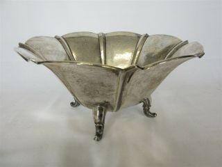 Vintage.  835 Continental Silver Art Deco Style Bowl With Four Ornate Feet