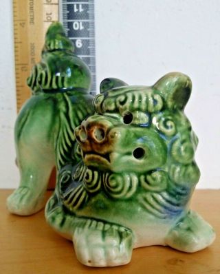 Vintage Porcelain Hand Painted Chinese Foo Dog Oriental Fu Lion Figurines