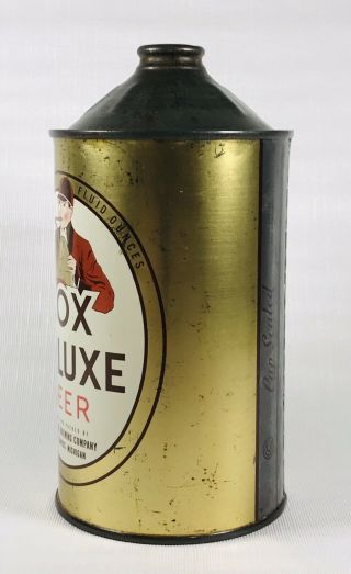 Rare Grand Rapids Michigan Qt.  Fox Deluxe Brewing Beer Can Non IRTP Cone Top 2