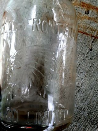 RARE MC.  COLL - FRONTENAC 1920 ' s RED INDIAN GLASS OIL BOTTLE 4