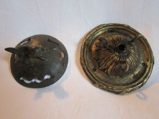 Small Antique Vintage Chinese Bronze Censer Incense Burner Foo Dog Lotus Flower 5