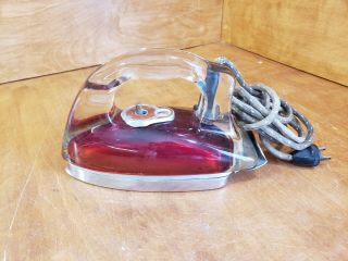 Wwii Glass Iron Very Rare Red Saunders Model 1038 Pyrex Glass