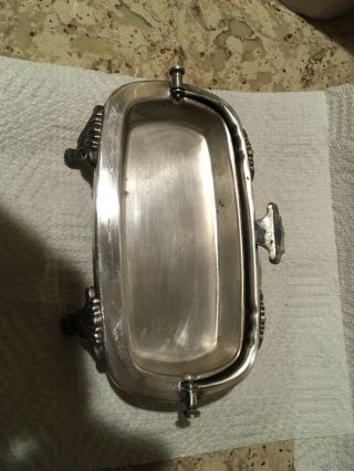 Vintage Footed Butter Dish.  Epoa Bristol Silver Plate 3