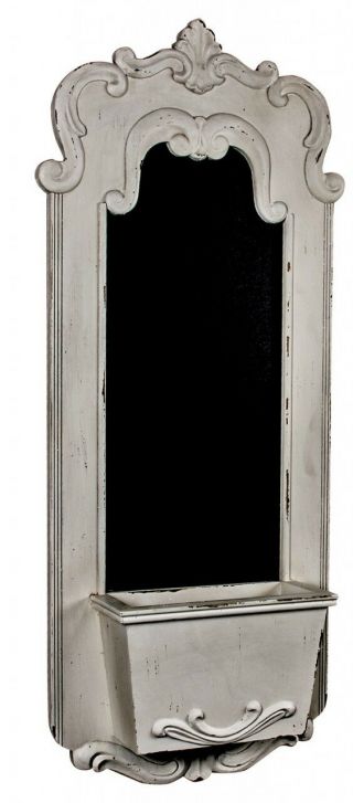 Large Shabby Chic Antique Cream Memo Message Black Chalk Board With Storage