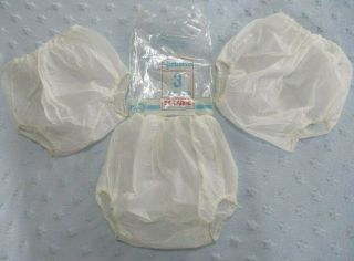 Helena Vintage EX.  Large Plastic Baby Pants 3 Pair set of Baby Rubbers 8