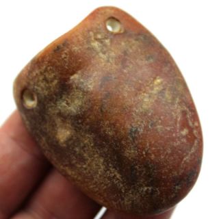 P018 Ancient Hongshan Culture Old Hetian Jade Turtle Shell Amulet Pendant 2.  2 "
