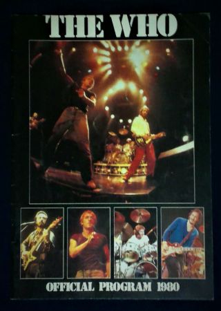 Vintage " The Who " 1980 Offical Program John Entwistle Atuographed