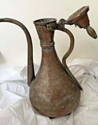 Vintage Egyptian copper tea/coffee pot with long spout.  (1980?s) 4