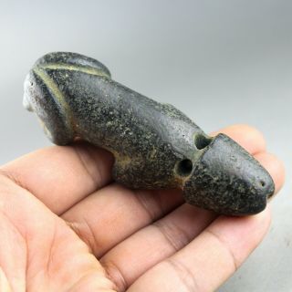 3.  6  China Hongshan Culture Old Jade Hand - Carved Jade Penis Amulet Pendant 0742