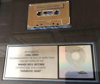 Vtg RIAA Rod Stewart Platinum Sales Award CD & Cassette Plaque Vagabond Heart 2