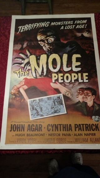 The Mole People Vintage 1956 Movie Poster Rare Universal Sci - Fi
