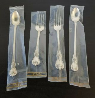 Towle Old Master Sterling Silver Flatware 2 Forks 2 Iced Tea Spoons