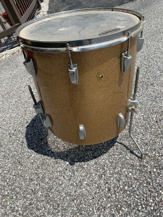 Vintage Gold Sparkle Ludwig Floor Tom Drum -