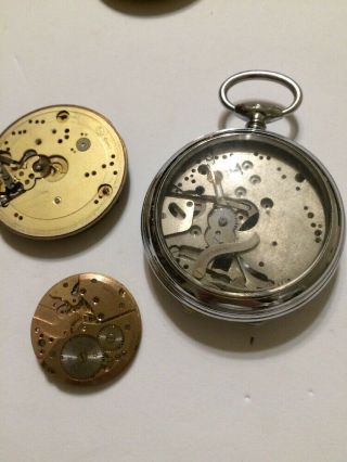 Vintage Pocket Watch Movements And Parts 061957