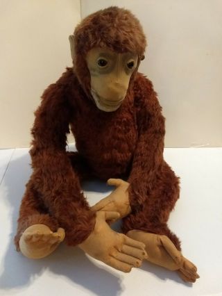Antique Vintage Steiff Jointed Chimpanzee JOCKO Mohair Monkey 1940s 4