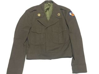 Vintage Wwii Ike Jacket With Patch And Pins 38 R 9th Air Force