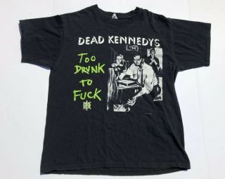 Vtg Dead Kennedys Too Drunk Band Shirt Large 1995 Punk Concert Rock L 90s