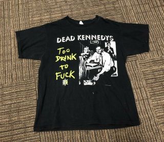 Vtg Dead Kennedys Too Drunk Band Shirt Large 1995 Punk Concert Rock L 90s 3