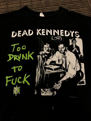 Vtg Dead Kennedys Too Drunk Band Shirt Large 1995 Punk Concert Rock L 90s 4
