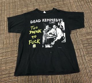 Vtg Dead Kennedys Too Drunk Band Shirt Large 1995 Punk Concert Rock L 90s 8