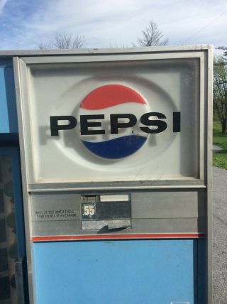 Vintage 1960 - 1970 Pepsi Vending Machine sign lights up coatesville Pa seeburg Co 12