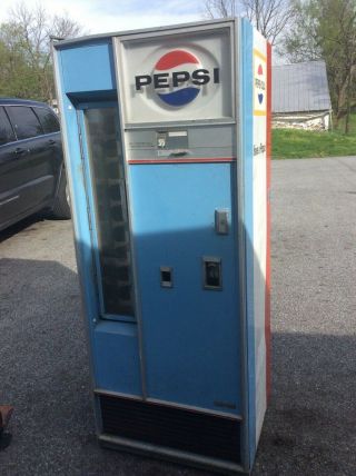 Vintage 1960 - 1970 Pepsi Vending Machine Sign Lights Up Coatesville Pa Seeburg Co