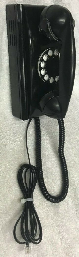 Vintage 1950s Western Electric 354 12 - 52 Black Rotary Dial Wall Mount Telephone