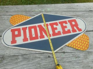 VERY RARE Vintage Masonite PIONEER HYBRID SEED EAR OF CORN FARM ADVERTISING SIGN 3