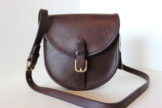 Rare Vintage Coach Burgundy Small Flap Buckle Saddle Shoulder Bag Handbag Nyc
