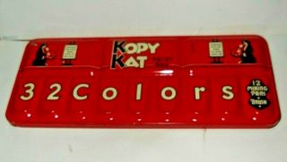 Vtg Kopy Kat Paint Box 32 Colors In Metal Box The American Crayon Co Light Use