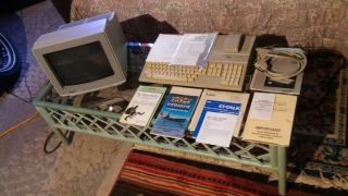 Vintage Atari 1040st Computer & Sc1224 Color Monitor,  Mouse,  Cables & Manuals