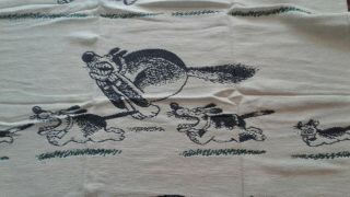 Vintage B Kliban Cat Throw Blanket 1990 Cotton 50 