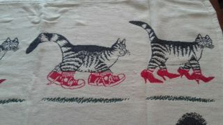 Vintage B Kliban Cat Throw Blanket 1990 Cotton 50 