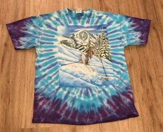 Vintage 1991 Grateful Dead T Shirt Men Sz Xl Fit Ski Skeleton Nfa Usa