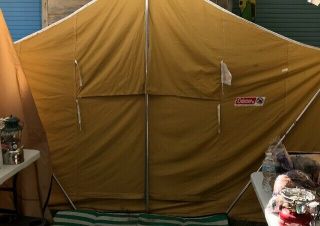 Coleman Vintage Canvas Cabin Tent 11x8 No Rips No Leaks Lantern 2
