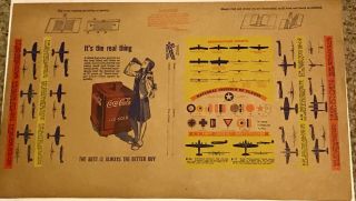 1940 Coca Cola Book Cover With War Planes Rare W.  J.  Browne Mfr