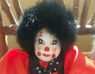 Vintage Q - Tee 1987 Clown Sand Doll 9 Inch.  Collectible Doll.  Set of 2. 2