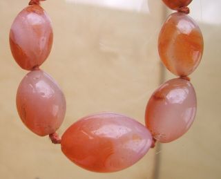 Lovely,  Chunky,  Graduated,  Vintage Real Carnelian Agate Bead Flapper Necklace